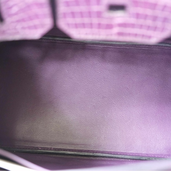 Hermes Birkin 35 Amethyst Crocodile Porosus bag - Picture 7 of 16